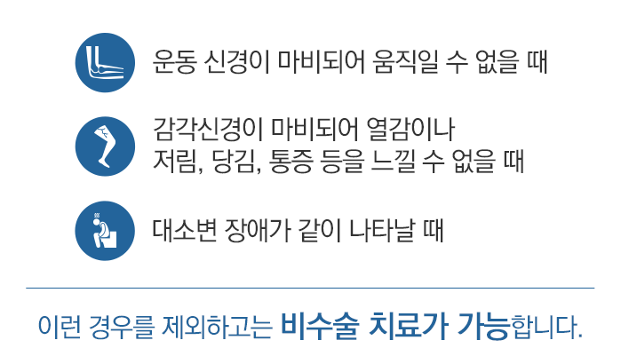 디스크를 수술해야 하는 경우